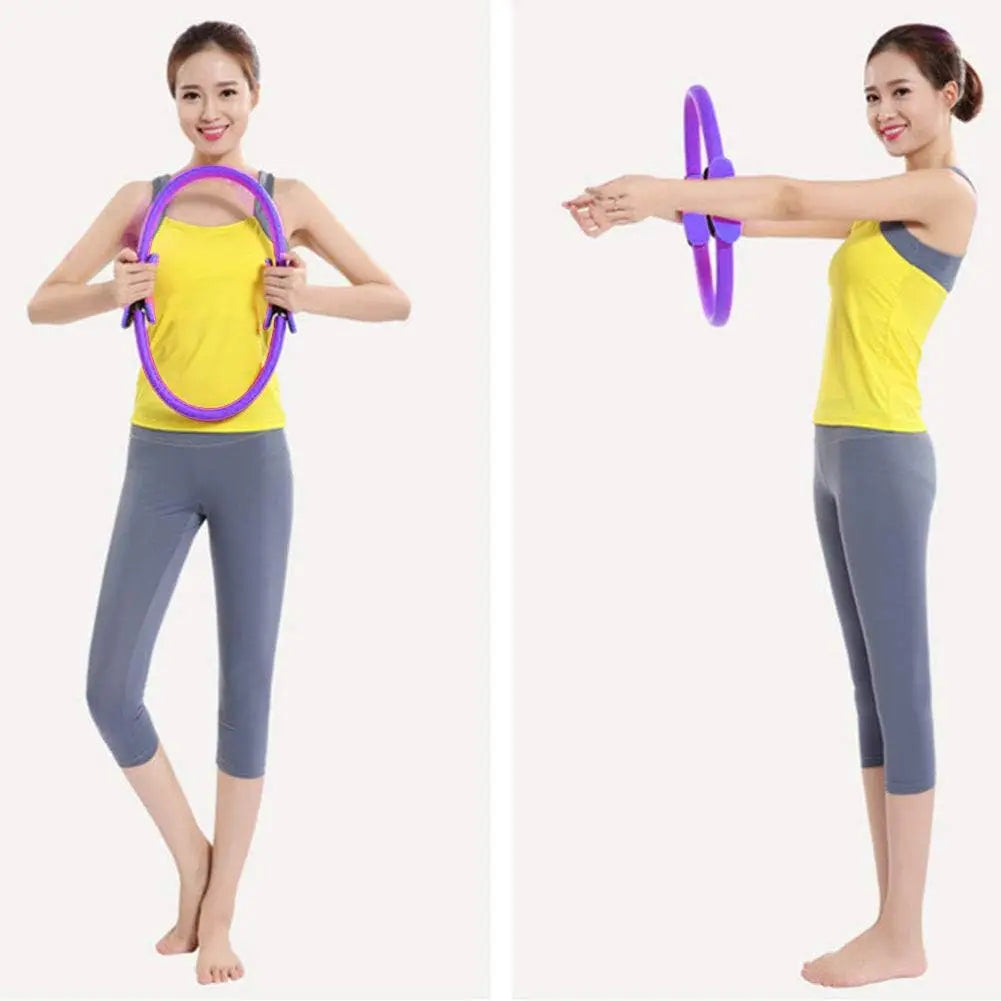 Yoga Pilates Ring Durable Non-Slip Exercise Circle Magic Exercise Circle with Dual Grip for Thigh Pelvic Floor Muscle Training