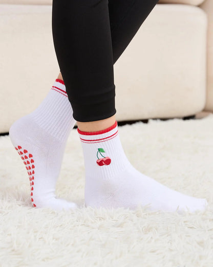 3 pairs, Cute  3 Pairs Pilates Socks with Grips  Ruffle Yoga Sock Grip Socks for Women